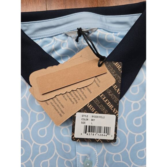 New Swannies Ryder Golf Polo Sky Shirt Performance Men’s L - Picture 3 of 6